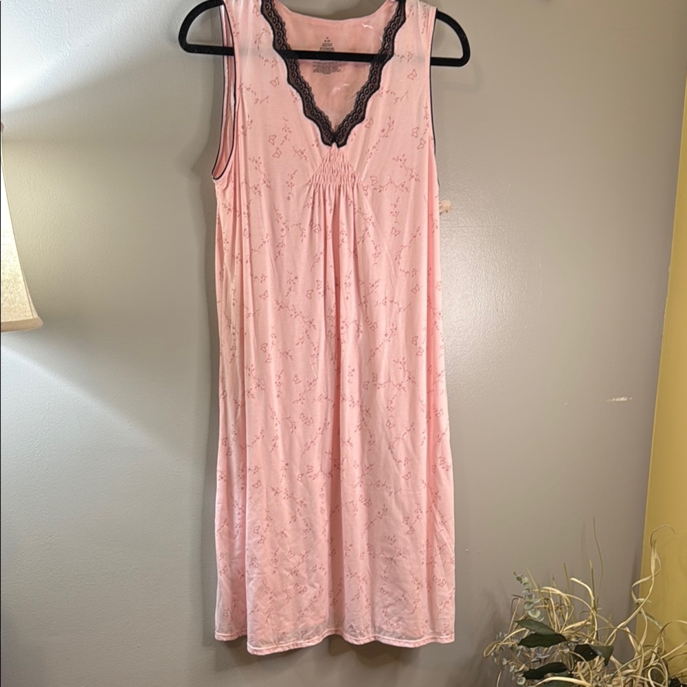 Pink Lace Trim Nightgown